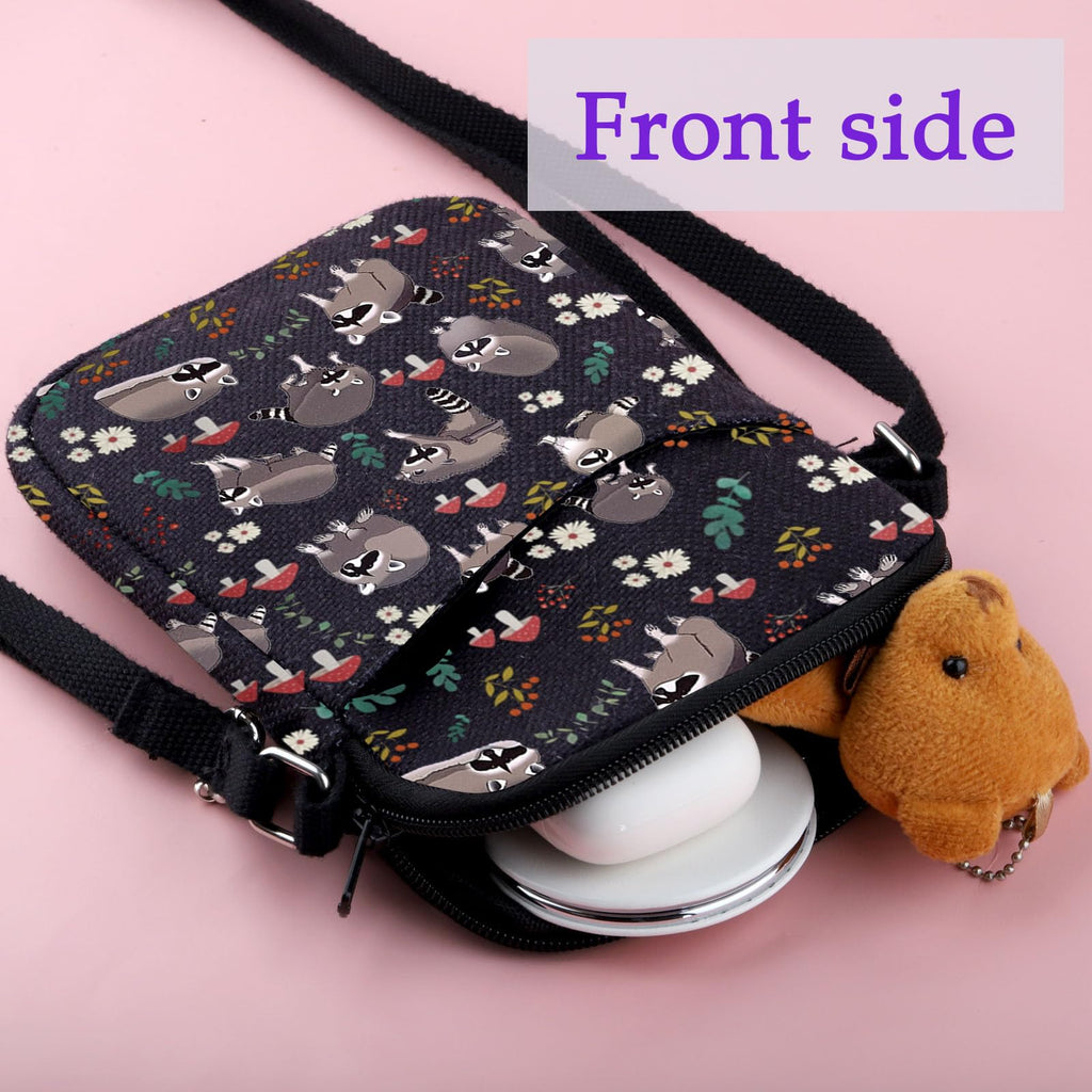 XYANFA Raccoon Makeup Bag Gift For Lover Themed Gift Trash Panda Raccoon Stuff Zipper Pouch(Raccoon Crossbody bag)