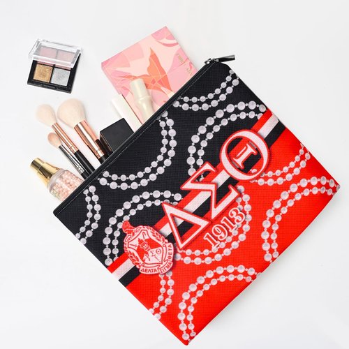 Sorority Gifts for Women DST Make Up Bag 1913 Sigma Theta Paraphernal Gifts for Girls Delta Cosmetic Bag Gift, Style 1