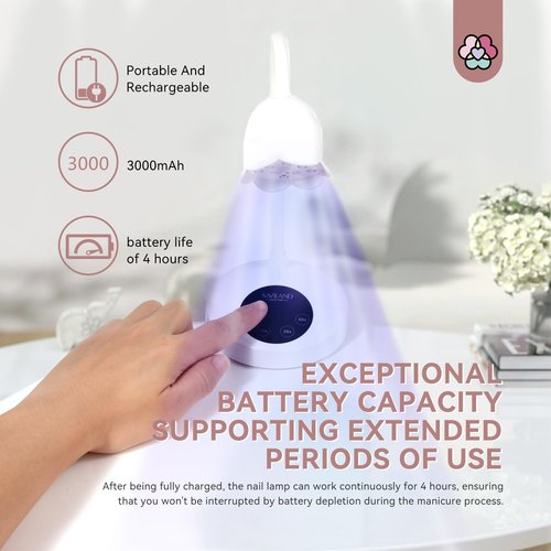 SAVILAND 30W U V Nail Lamp: Gel Nail Lamp Cordless U V Light for Gel Nails Smart Sensor LED Flash Cure Lamp lampara led para uñas Profesional Gooseneck U V Nail Light Nail Salon Home DIY Manicure