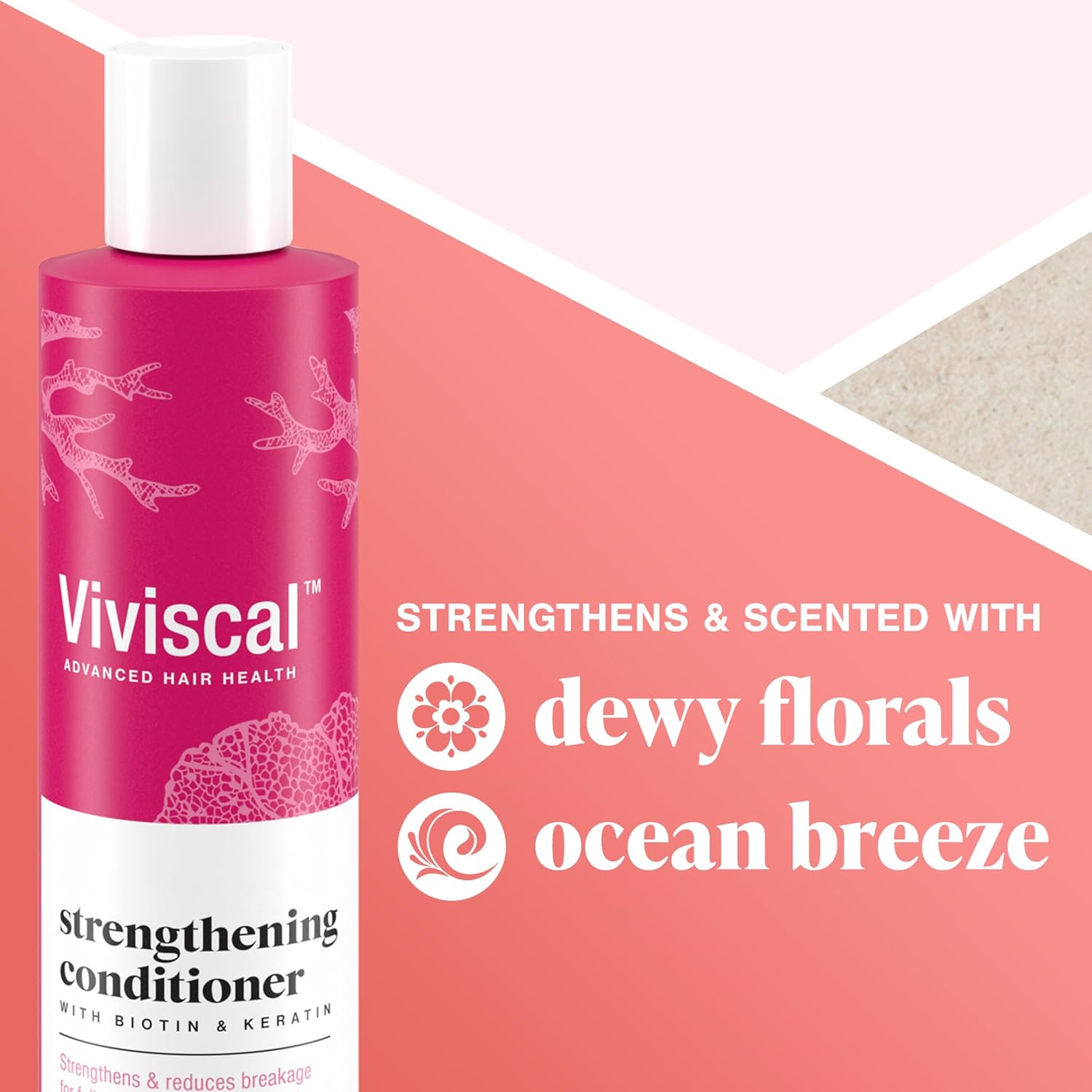 Viviscal Hair Strengthening Conditioner - Strengthens Hair & Reduces Breakage - Biotin, Keratin & Marine Extracts - 250ml (8.45 Fl Oz)