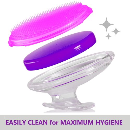 Dylonic 3pk Exfoliating Brush and Precision Tweezers for Ingrown Hair Treatment for Bikini Area, Razor Bumps Shaving Irritation - Silicone Scrubbers Gift Set, Body + Face Skin Exfoliator Brush