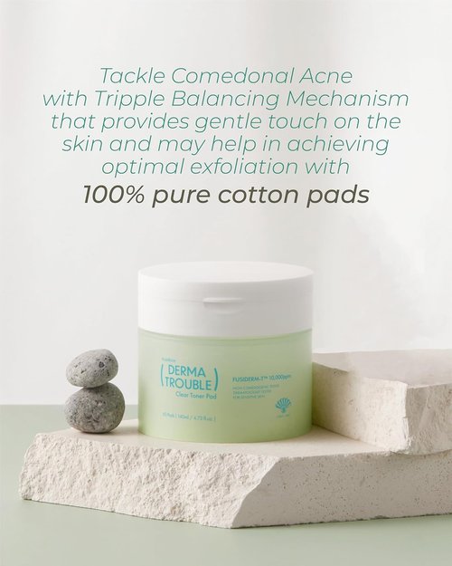 Derma Trouble Clear Toner Pads - 60ct Exfoliating Pads with LHA & PHA for Pore Care | BHA Salicylic Acid for Clear, Glowing Skin