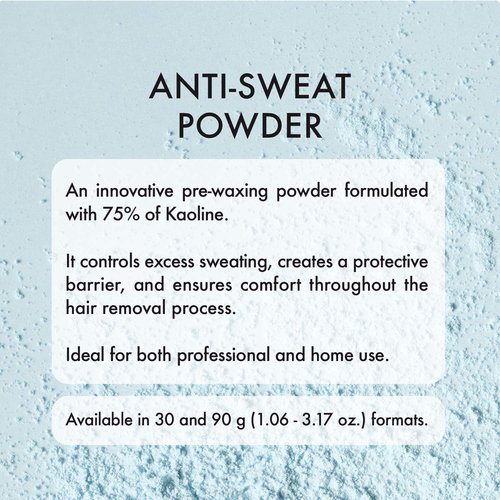Italwax Help Line Anti-Sweat Powder 3.17 oz (90g) – Soothing Kaolin Formula – Prepares Skin for Waxing – Controls Moisture – for Professional and Home Use