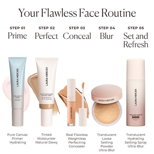 Laura Mercier Translucent Hydrating Setting Spray Ultra-Blur, Micro-Fine Blurring Face Mist, 24HR Shine Control, Natural Finish, Smudge & Transfer-Proof, Infused with Hyaluronic Acid + Niacinamide