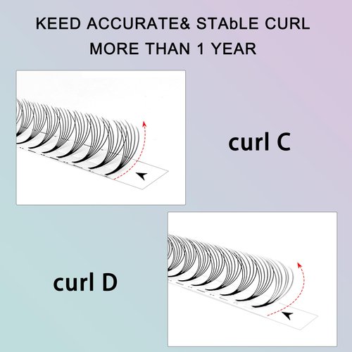 CoMango Premade Fans Eyelash Extensions 320 Fans 6D/10D 0.07 Thickness C/D Curl Short Stem Flat Base Premade Fans Russian Volume Lash Extensions (320Fans-6D-0.07-C-10mm)