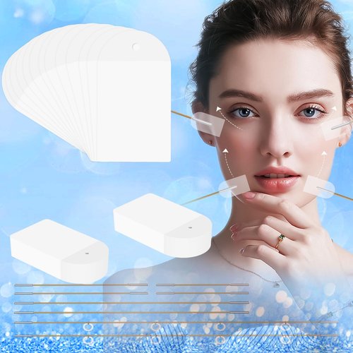 Face Tape Lifting Invisible, 120Pcs Face Lift Tape with 8 String, V Facelift Tape Instant Face Lifter Tape, Neck Tape Skin Tape for Lifting Sagging Skin, Turkey Neck, Eyes, Wrinkle, Double Chin, Jowls