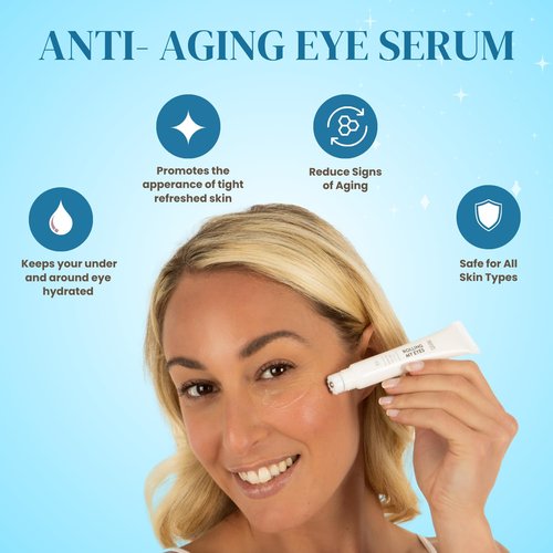 Miss Spa Eye Serum - 5-in-1 Roll-On Cream for De-Puffing & Brightening | Anti-Aging Under Eye Roller with Vitamin B3