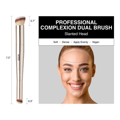 Kiss New York Airy Velvet Contour Stick (Rich 0.70 Oz) With Dual Ended Contour Brush Set, Cool Toned Face Sculpting Cream Makeup, Buildable Lightweight Natural Finish Formula with Hyaluronic Acid