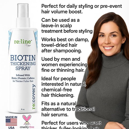 Skiennix Biotin Hair Thickening Spray - Hair Growth Tonic for Thinning Hair | Unisex Formula