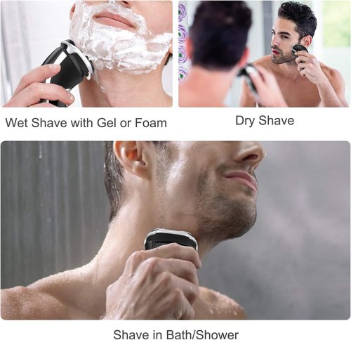 MAX-T Men's Electric Shaver - Corded & Cordless 3D Rotary Razor with Pop-Up Trimmer | IPX7 Waterproof
