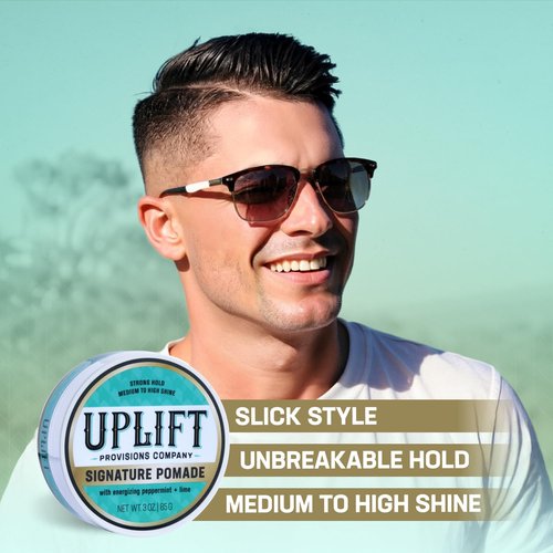 Uplift Provisions Company Signature Pomade - Strong Hold & High Shine for Bold Styles | 3 oz.