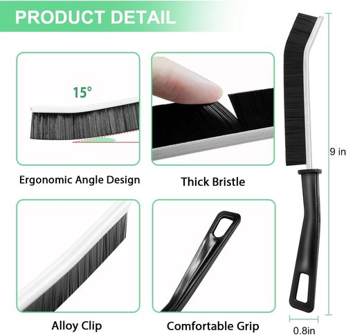 Crevice Cleaning Brush Set - Hard Bristle Grout Scrub Tools for Kitchen, Bathroom & Corners (12PCS)