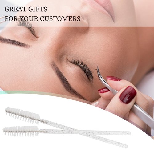 500PCS Disposable Eyelash Brushes - Upgraded Mascara Wands & Makeup Applicators Kit for Eyelash Extensions Makeup and Eyebrow Grooming(White)