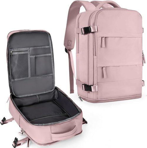 Coowoz Travel Backpack - Waterproof Hiking Rucksack for Men & Women | Casual Daypack in Pink & Purple