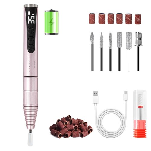 Makartt Electric Nail Drill – Rechargeable 35000 RPM Professional Efile, Cordless Nail Drill Machine Kit & Nail Machine for Acrylic Dip Powder Gel Polish,Quiet Lightweight Portable Tool for Salon Home
