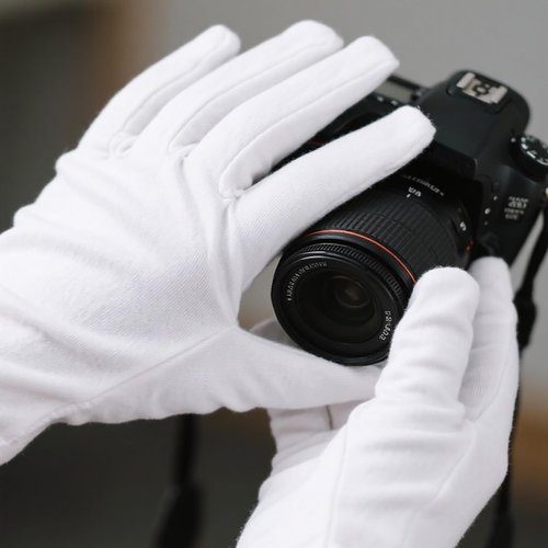 OHAVBBEI 100% White Cotton Gloves for Dry Hands, 6 Pairs Moisturizing & Eczema Overnight, Work Gloves Liners, Ideal for Sleep & Spa Treatment, Coin Jewelry Silver Inspection, Medium, One Size