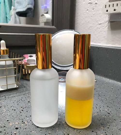 6 Pack 1 Oz Frosted Glass Spray Bottles with Fine Mist Sprayer & Golden Pump Cap,Empty Travel Size Perfume Atomizer Liquid Containers for Essential Oils-Stickers,Pipette&Funnel included (Pack of 6)