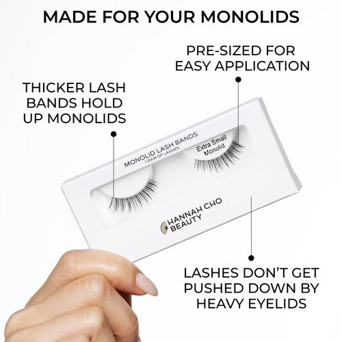 Best Lashes for Monolids - Very Small Size, Natural Eyelid Lifting Strip False Lashes - Made From Real Hair - Safe For Sensitive Eyes - Hannah Cho Beauty