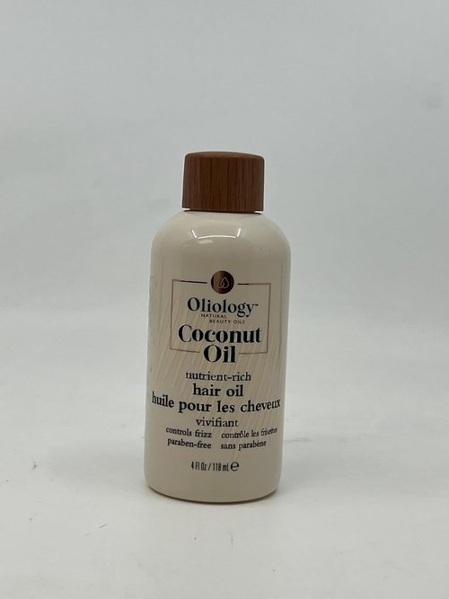 Oliology Coconut Hair Oil - Hydrates & Softens Hair, Controls Frizz - Lightweight, Paraben-Free Formula (4oz)