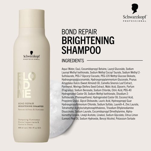 BlondMe Bond Repair Brightening Shampoo - Removes Build-Up & Impurities | Repairs & Hydrates Blonde Hair