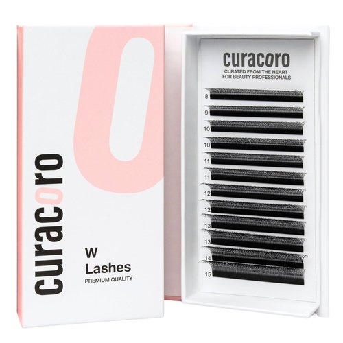 Curacoro W Eyelashes Extensions - 3D Handmade Volume Eyelashes, 0.05 CC Curl 9mm - 15mm Length Mixed Tray, Full Fluffy Volume Look, Long Lasting & Easy Application