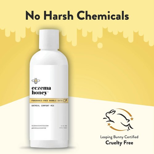 ECZEMA HONEY Oatmeal Comfort Bubble Bath - Fragrance-Free Moisturizing Body Wash for Sensitive Skin (12 Oz)