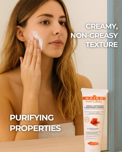 Skiennix Hydrating Cleansing Cream - Non-Greasy Makeup Remover with Propolis & Oat, 2.7 fl oz / 80g