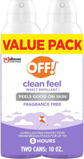 Off! Clean Feel Insect Repellent Aerosol - DEET-Free, Long-Lasting Protection from Mosquitoes & Ticks | 5 oz (Pack of 2)