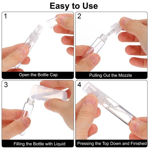 PATIKIL 3ml Glass Mini Perfume Sample Bottles, 20 Pcs Fine Mist Refillable Empty Mini Spray Bottle Fragrance Sample Bottles Sprayer for Perfume Travel Liquid Essential Oil, Black