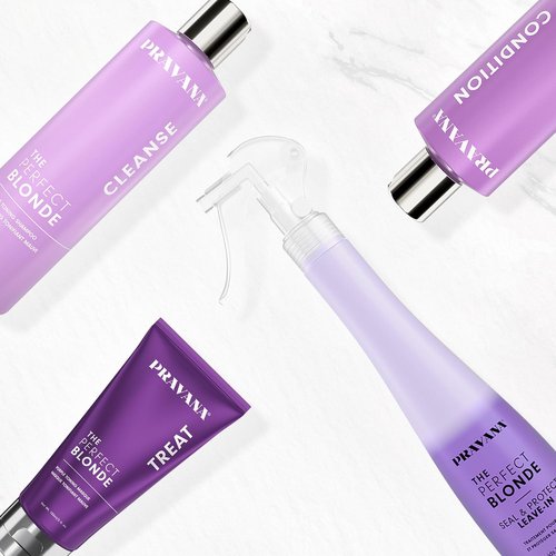 Pravana The Perfect Blonde Leave-In Conditioner Spray - Neutralizes Brassy Tones | Enhances Shine & Protection | Vegan