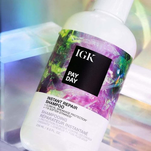 IGK PAY DAY Instant Repair Shampoo - Bond-Building Formula for Damaged Hair | Sulfate-Free | 8 Oz