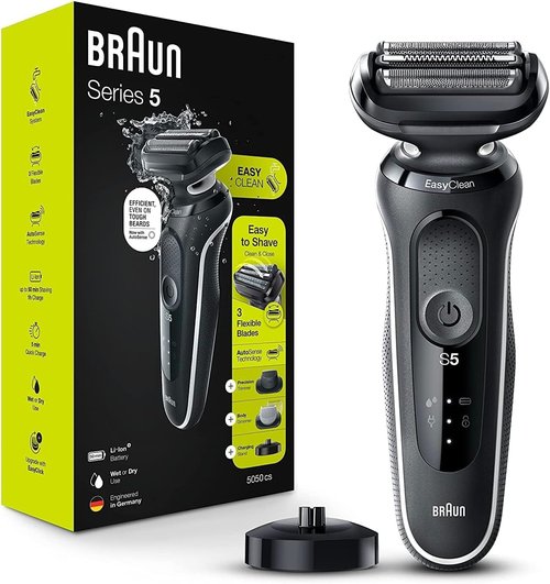 Braun Electric Razor - Waterproof Foil Shaver Series 5 5050cs | Wet & Dry Shave with Beard Trimmer & Groomer