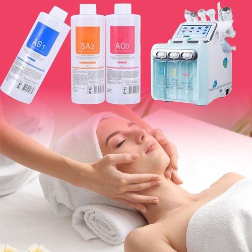 Nielies Aqua Peeling Solution for Hydradermabrasion Machines – Peeling Solution for All Skin Types (AS1, SA2, AO3) – Deep Cleansing, Hydration