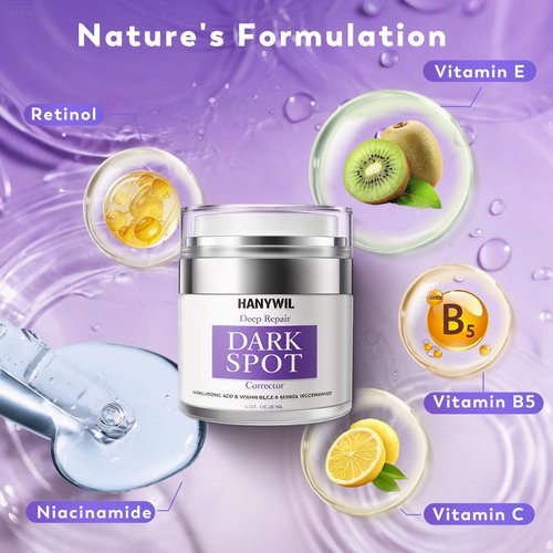 HANYWIL Dark Spot Remover for Face & Body, Remedy for Dark Spots with Natural Ingredients, Dark Spot Corrector Cream and Serum for Skin Care, Treats Freckles, Melasma, Sun Spots, Women & Men,1.7 Fl Oz