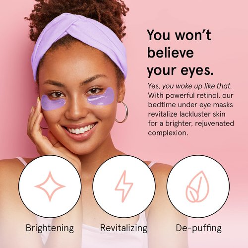 Grace & Stella Retinol Under Eye Patches - Hydrating Gel Masks for Puffy Eyes & Dark Circles | 24 Pairs in Purple