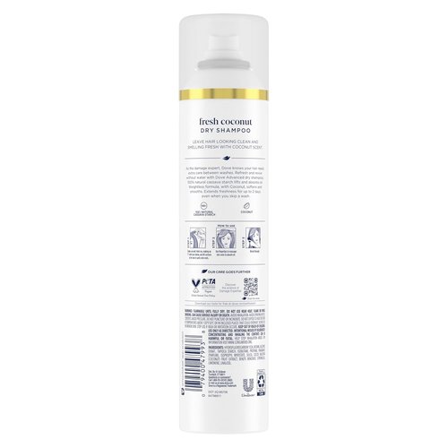 Dove Advanced Dry Shampoo - Fresh Coconut Formula for Clean, Revived Hair | 7.3 oz