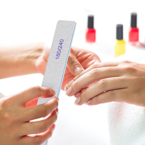 100 Pcs 180/240 Grit Nail Files for Arylic and Natural Nails, Double Sided Manicure Buffing Files