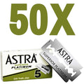 Astra Platinum Double Edge Safety Razor Blades - 50 Blades for a Smooth Shave (10 x 5)