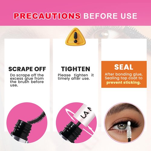 LA MAESII Lash Cluster Glue, Lash Bond and Seal for Eyelash Clusters, 10ml Bond and Seal, Waterproof, 2-in-1 Home Use, Strong Hold for 72H