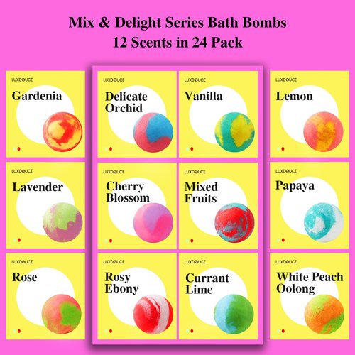 48 Pack Bath Bombs Gift Set – Aromatic Bubble Bombs with 18 Scents, SPA Relaxing & Skin Nourishing, Ideal Self-Care Gifts for Women, Wife, Grandma, or Daughter on Birthdays or Summer Occasions