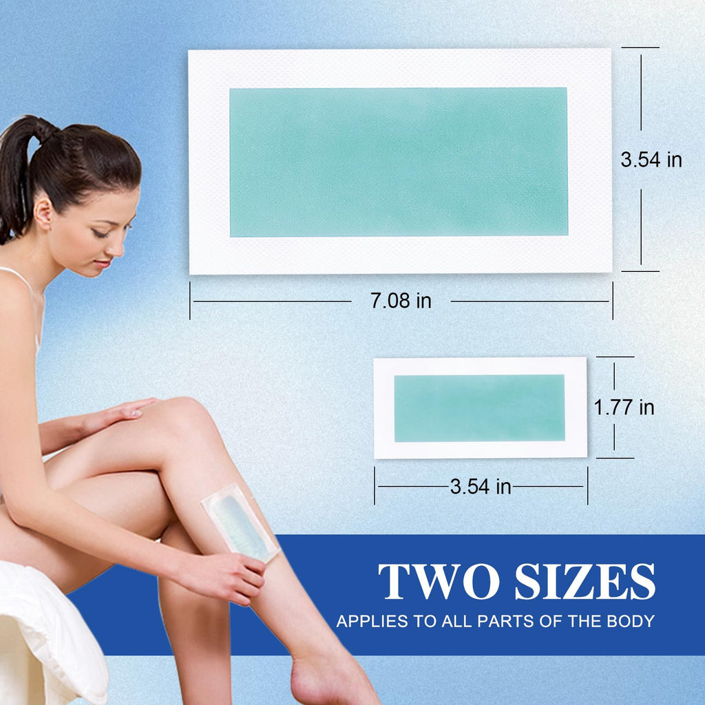 Wax Strips Hair Removal Kit – 60 Wax Strips + 10 Calming Oil Wipes, No Heating Required, Gentle & Effective for Face, Legs, Arms & Underarms, For Sensitive Skin