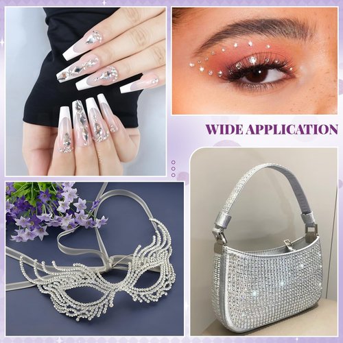 3000PCS SS16/4mm Crystal Rhinestones (Clear), Bedazzling Flatback Glass Rhinestones for Crafting DIY Nail Art Makeup Decoration, Gems Diomand Charms for Tumbler Shoes Clothing Mug