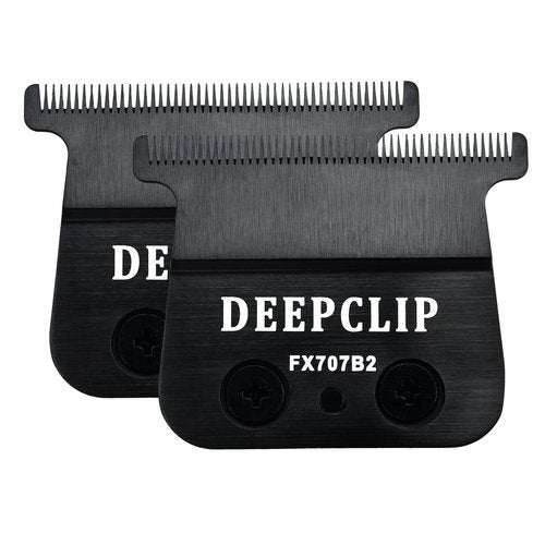 FX707B2 Trimmer Blades Replacement for Men, Deep Tooth T Blade Compatible with DLC 2.0 BaBylissPRO Hair Trimmers FX787 and LoPROFX Trimmers FX726, Black, 2 Pack