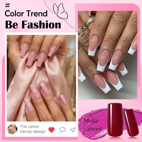 576pc Square Press on Nails Medium Fake Nail with Glue Tabs, Acrylic Press-on Nail Square Glue on Nails Press ons Nail French Tips Medium False Nails Women Manicure Artificial Fake Fingernails