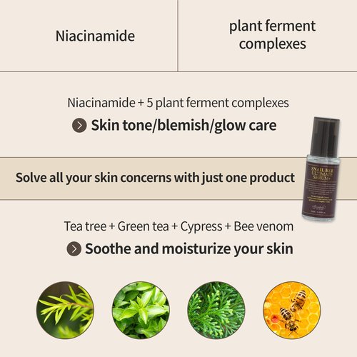 BENTON Snail Bee Ultimate Serum Plus 35ml (1.18 fl.oz.) - Snail Secretion Filtrate, Bee Venom, Tea Tree Leaf Water Contained Skin Nourishing & Soothing Facial Serum for Sensitive, Dry Skin
