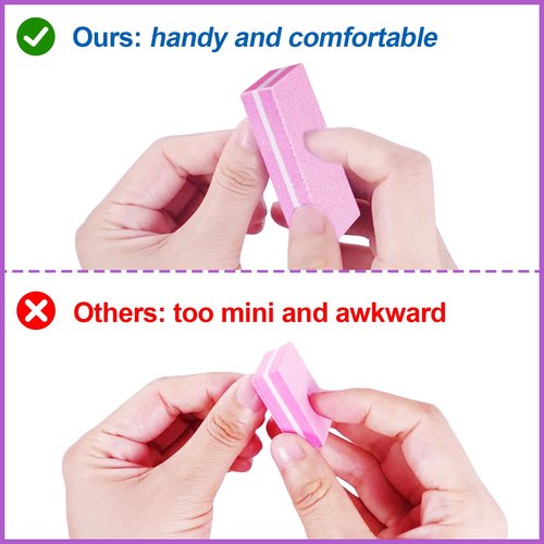 Nail Buffers (60 Pack), Buffer Block Nail File for Acrylic Nails and Natural Nails, 100/180 Grit Small Nail Buffer Block Bulk Buffing Blocks for Nail Buff Professional Manicure File Blocks Set Pink