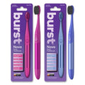 Burst Nova Toothbrush (2 Pack/Pink & Blue) | Sonic Powered Teeth Whitening | Super-Soft Bristles | 18000 VPM | 2 Minute Timer | Aluminum Handle | Replaceable Brush Head | Compact Size | AAA Battery