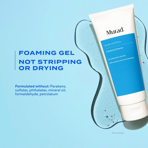 Murad Acne Control Clarifying Cleanser - Salicylic Acid & Green Tea for Deep Pore Cleansing | 6.0 oz