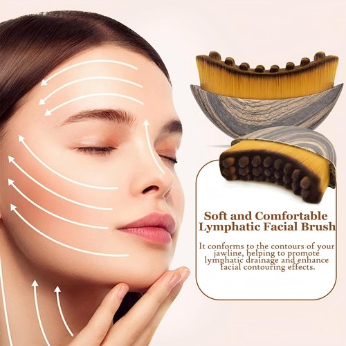 2 PCS Lymphatic Contour Face Brush, Lymphatic Drainage Massager, Ergonomic Face Beauty Tool，Designed to Fit The Skin Precisely and Relieve Fatigue for All Skin Types