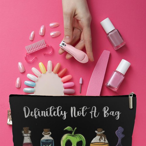Lyiibb Definitely Not A Bag Full of Poisons Makeup Bag, Witchy Gifts for Women, Villains Inspired Cosmetic Bag with Zipper